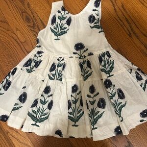 Pink chicken Floral Sleeveless Dress with bows